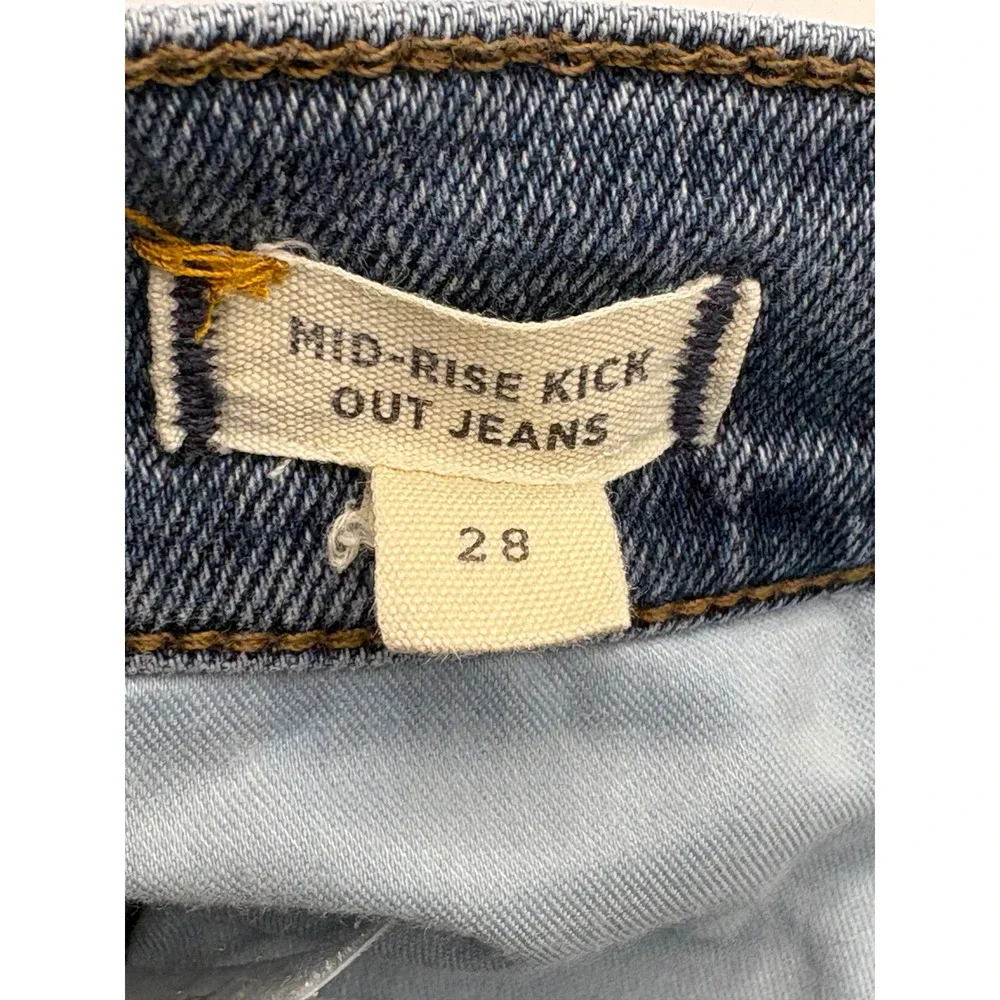 Madewell Mid-Rise Kick Out Jeans Womens 28 Blue Crop Flare Bootcut Denim